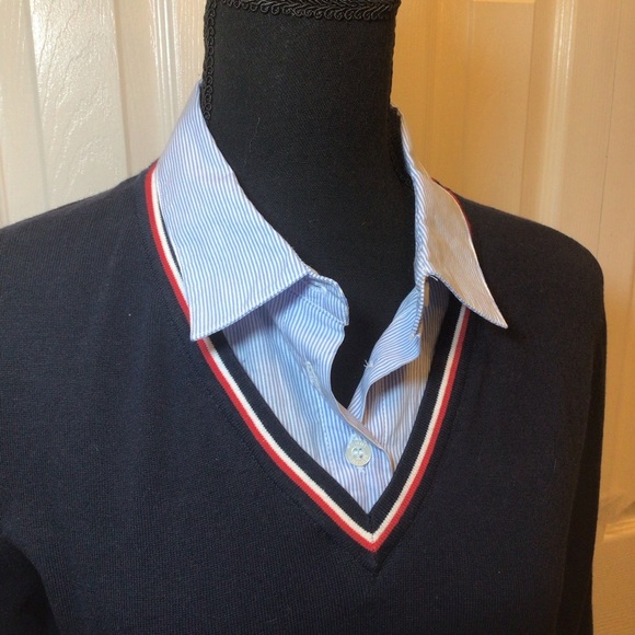 Tommy Hilfiger Women's Blue Cornell Layered Look Pullover Sweater Size Small - Picture 5 of 13